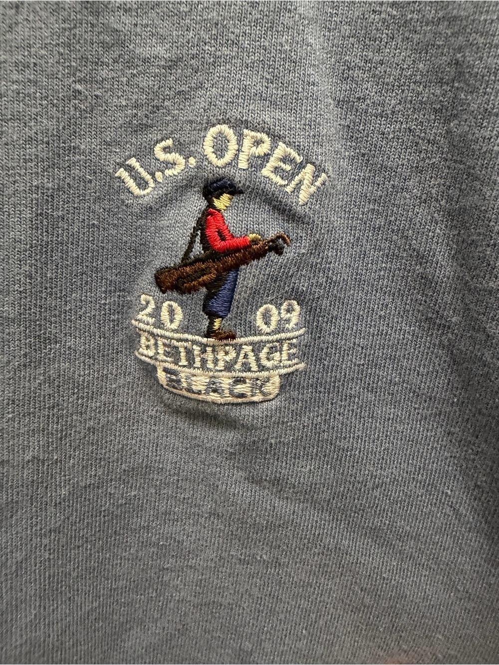 U.S. Open Bethpage Black Embroidered Gray Crewneck Tshirt